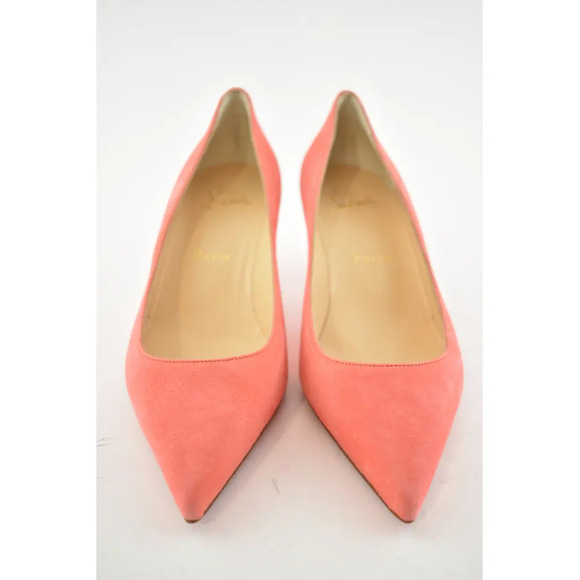 Christian Louboutin Kate 55 Smoothie Suede Classic Pointed Kitten Heel Pump 37.5 - Picture 4 of 10